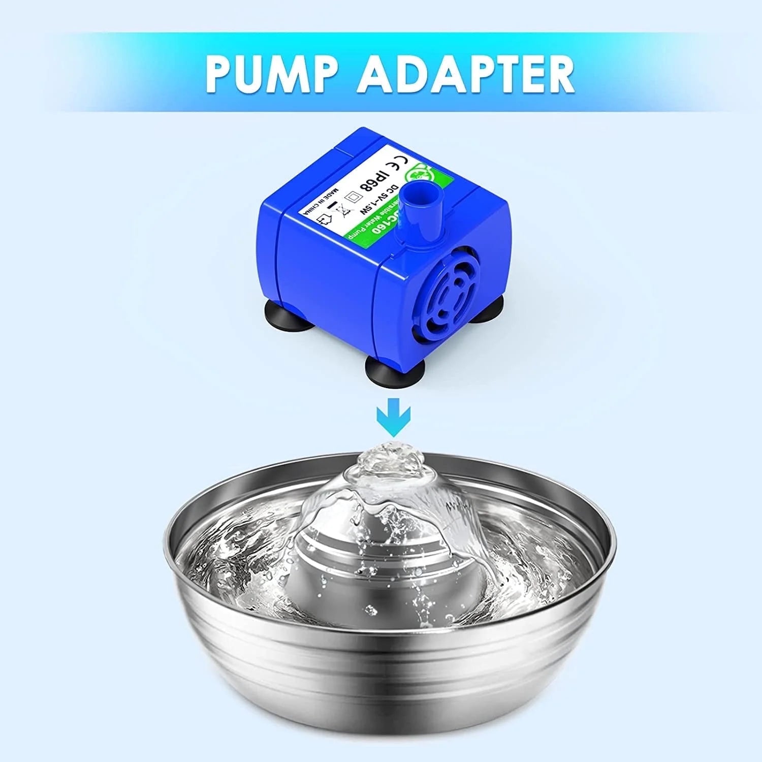 Replacement Pump for Cat Water Fountain, Ultra Quiet Long Lifespan Water Pump for Pet Water Fountain, Dog Water Bowl Dispenser For Cat & Dog