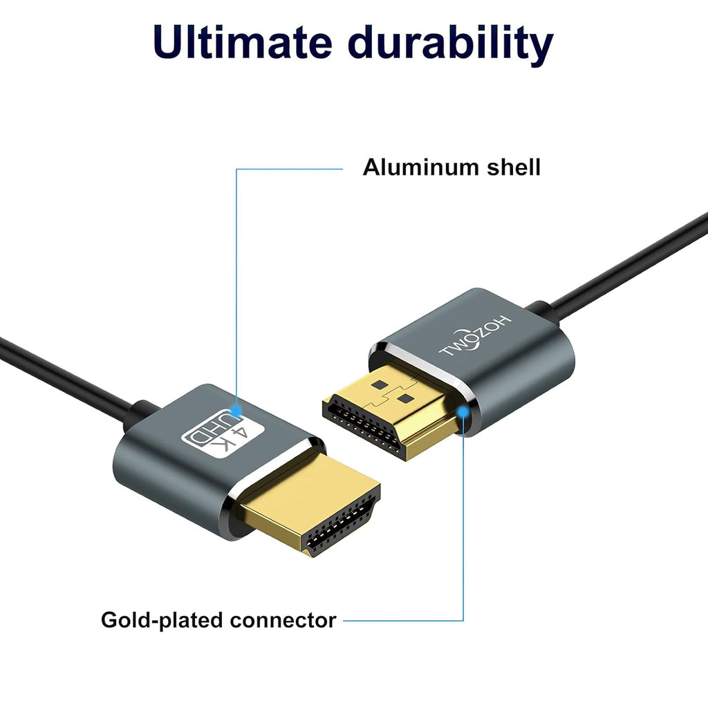 Ultra-Thin Long HDMI to HDMI Cable 25FT, Hyper Slim HDMI 2.0 Cable, Extreme Flexible HDMI Cord Support 3D/4K@60Hz, 2160P, 1080P