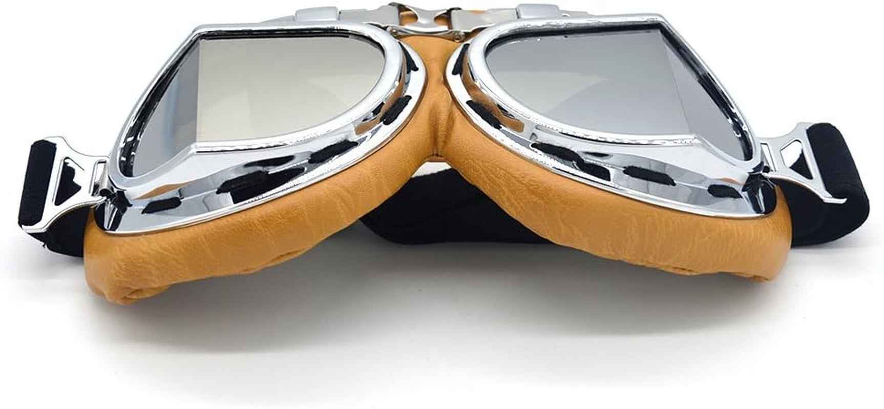 Vintage Motorcycle Goggles for Adults, Protective Goggles anti Fog, Wind, Dust & Sand Safety Glasses for Aviator, Motocross, Dirt Bike, ATV Riding Steampunk Glasses, Fits over Glasses & Helmet